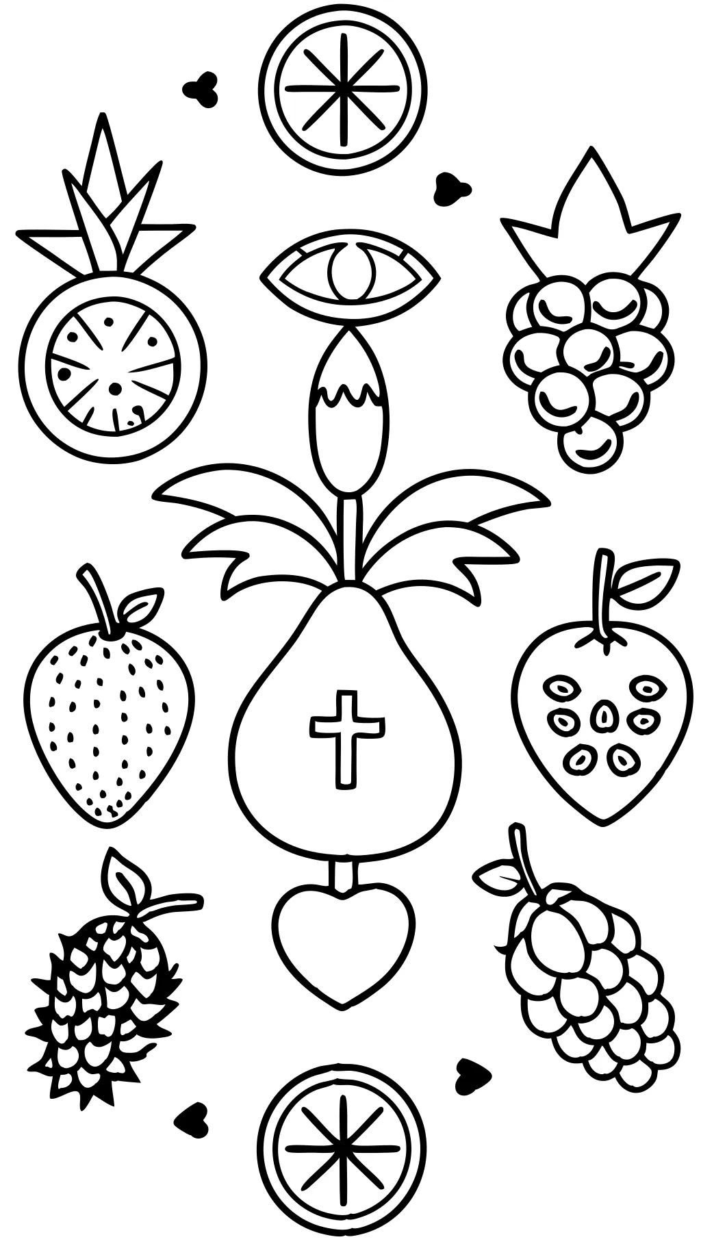 Fruits de la página para colorear del Espíritu Santo